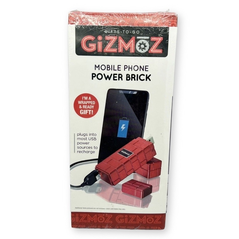 GiZMOZ Mobile Phone Power Brick 2200mAh Portable Charger Red GTG-515 NIB